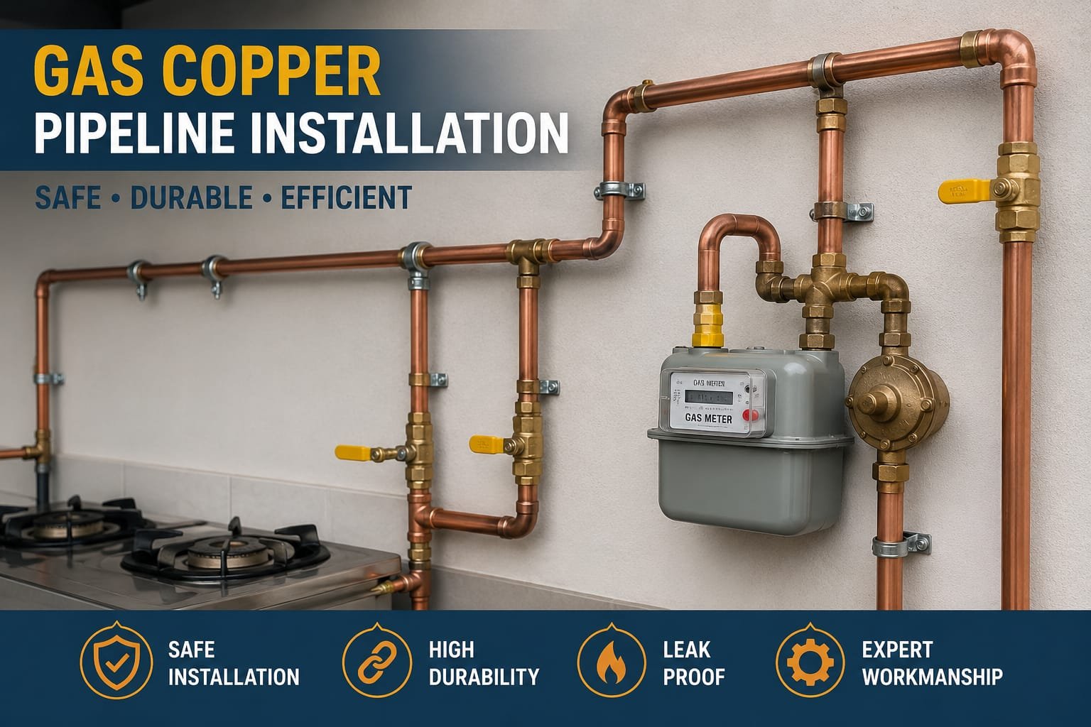 Gas Copper Pipeline Installation